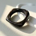 Bracelet résine acrylique punk géométrique pour hommes et femmes – Couleur du métal S173-Dark-Chocolate