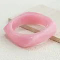 Bracelet résine acrylique punk géométrique pour hommes et femmes – Couleur du métal S173-Pink