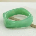 Bracelet résine acrylique punk géométrique pour hommes et femmes – Couleur du métal S173-Green