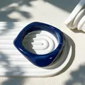 Bracelet résine acrylique punk géométrique pour hommes et femmes – Couleur du métal S173-Dark-Blue-2