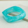 Bracelet résine acrylique punk géométrique pour hommes et femmes – Couleur du métal S173-Light-Blue