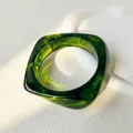 Bracelet résine acrylique punk géométrique pour hommes et femmes – Couleur du métal S173-Smudging-Green