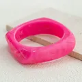 Bracelet résine acrylique punk géométrique pour hommes et femmes – Couleur du métal S173-Rose