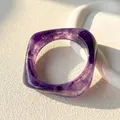 Bracelet résine acrylique punk géométrique pour hommes et femmes – Couleur du métal S173-Smudging-Purple