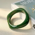 Bracelet résine acrylique punk géométrique pour hommes et femmes – Couleur du métal S173-Dark-Green