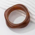 Bracelet résine acrylique punk géométrique pour hommes et femmes – Couleur du métal S173 Dark Brown