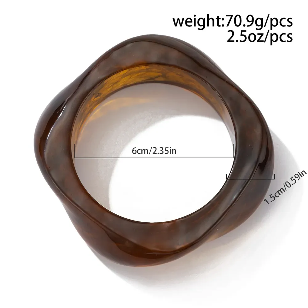 Bracelet résine acrylique punk géométrique pour hommes et femmes