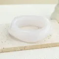 Bracelet résine acrylique punk géométrique pour hommes et femmes – Couleur du métal S173-White