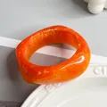 Bracelet résine acrylique punk géométrique pour hommes et femmes – Couleur du métal S173 Orange