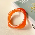 Bracelet résine acrylique punk géométrique pour hommes et femmes – Couleur du métal S173-Striped-Orange