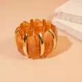 Bracelet résine géométrique losange taché vintage – Couleur du métal Café S446