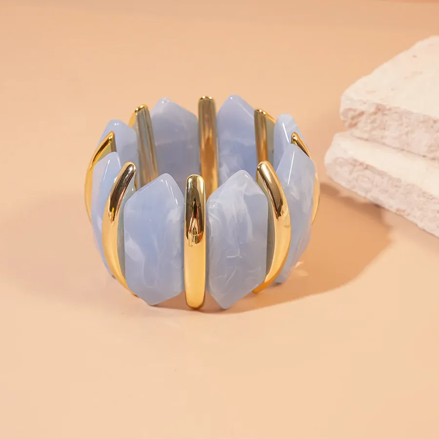 Bracelet résine géométrique losange taché vintage
