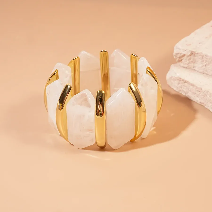 Bracelet résine géométrique losange taché vintage