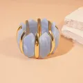 Bracelet résine géométrique losange taché vintage – Couleur du métal S446 Bleu
