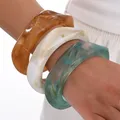 Bracelet résine tie-dye géométrique bohème 3 ou 1 pièce – Couleur du métal OV6705201