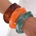 Bracelet résine tie-dye géométrique bohème 3 ou 1 pièce – Couleur du métal OV6705301