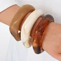 Bracelet résine tie-dye géométrique bohème 3 ou 1 pièce – Couleur du métal OV6754401