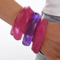 Bracelet résine tie-dye géométrique bohème 3 ou 1 pièce – Couleur du métal OV6814101