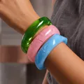 Bracelet résine tie-dye géométrique bohème 3 ou 1 pièce – Couleur du métal OV6825001