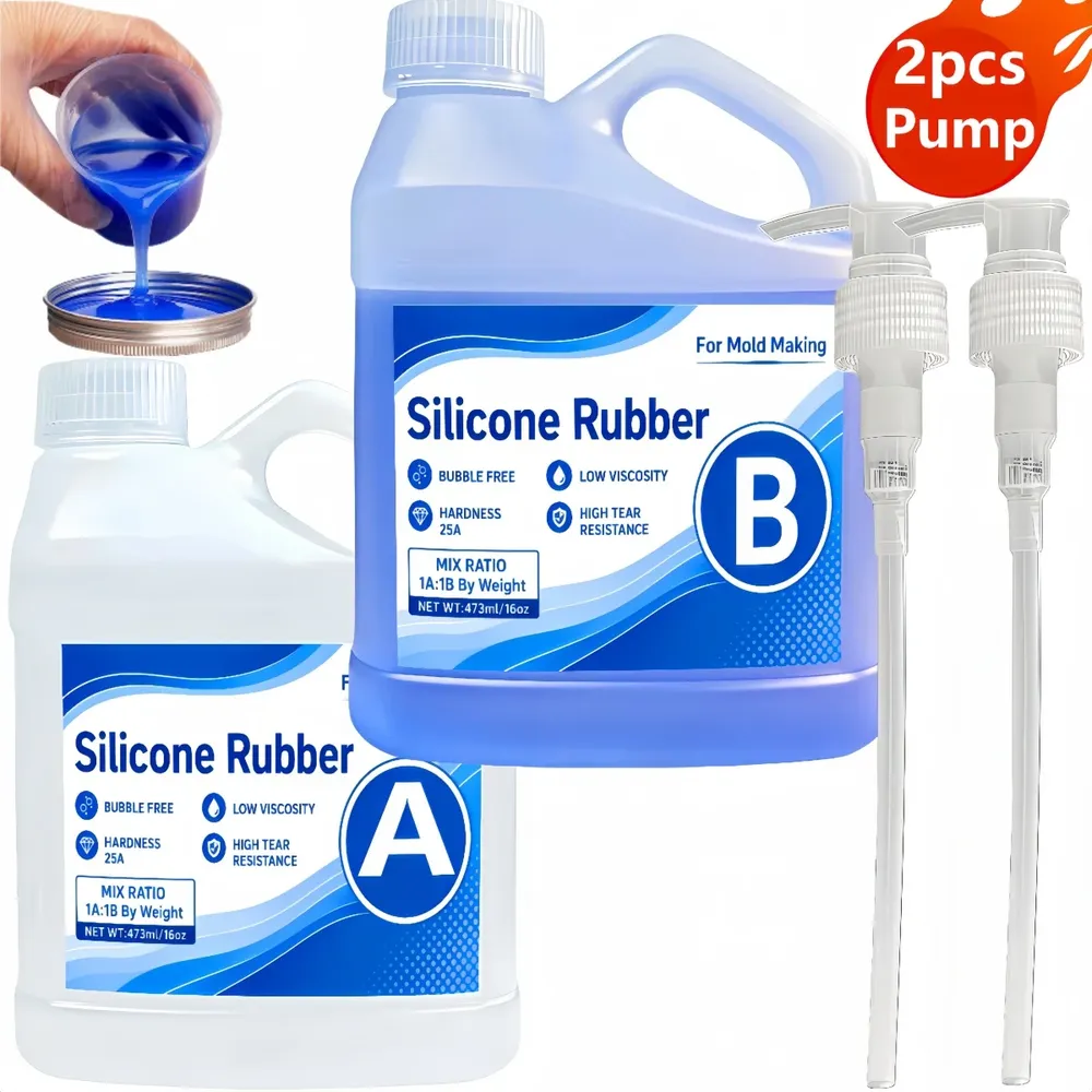 Caoutchouc silicone liquide bleu pour moules DIY 200 à 946 ml