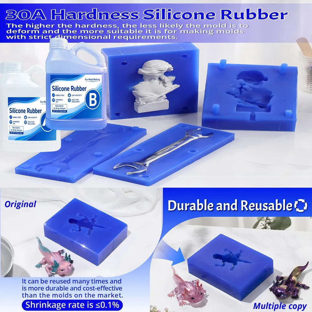 Caoutchouc silicone liquide bleu pour moules DIY 200 à 946 ml