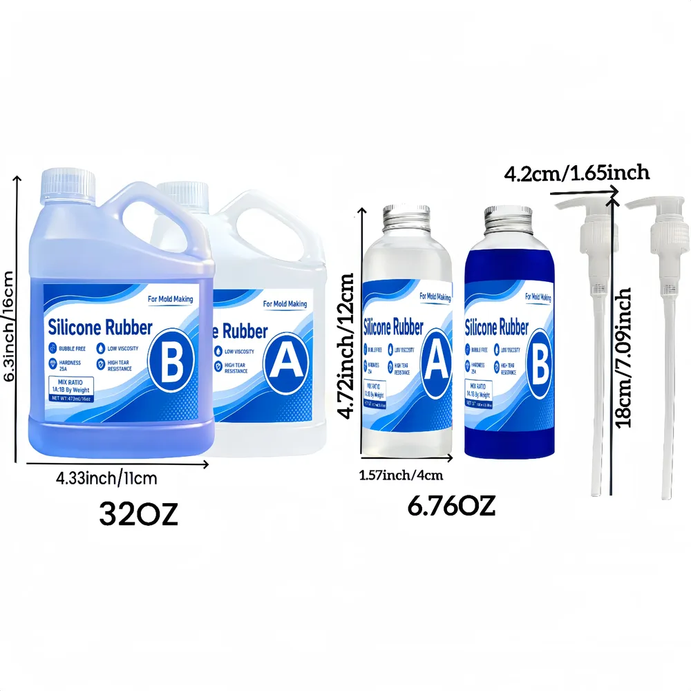 Caoutchouc silicone liquide bleu pour moules DIY 200 à 946 ml