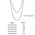Chaîne corde argent 925 plaqué or 1.2mm à 3.3mm – Gem Color 1.5mm-silver