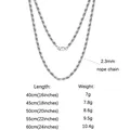 Chaîne corde argent 925 plaqué or 1.2mm à 3.3mm – Gem Color 2.3mm-silver