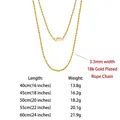 Chaîne corde argent 925 plaqué or 1.2mm à 3.3mm – Gem Color 3.3mm-18k