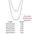 Chaîne corde argent 925 plaqué or 1.2mm à 3.3mm – Gem Color 3.3mm-silver