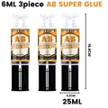Colle époxy AB 6 ml à 25 ml ultra forte et étanche pour réparations – Couleur 25ML 3PIECE