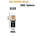 Colle époxy AB 6 ml à 25 ml ultra forte et étanche pour réparations – Couleur 6ML 1PIECE