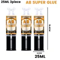 Colle époxy AB 6 ml à 25 ml x2 à x10 réparation rapide pour bois et métal – Couleur 25ML 3PIECES
