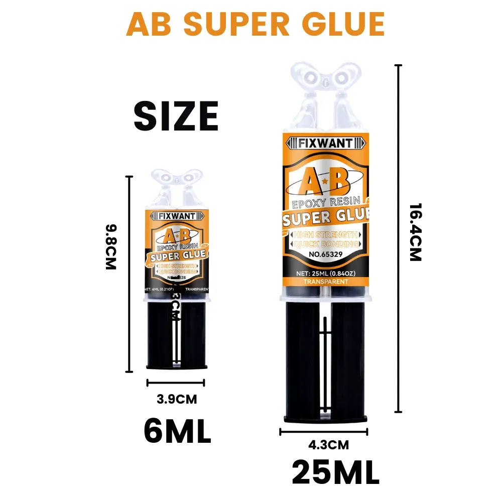 Colle époxy AB 6 ml à 25 ml x2 à x10 réparation rapide pour bois et métal