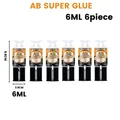 Colle époxy AB 6 ml à 25 ml x2 à x10 réparation rapide pour bois et métal – Couleur 6ML 6PIECES