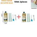 Colle époxy AB transparente 50 ml durcissement rapide – Couleur 50ML 2 PIÈCES