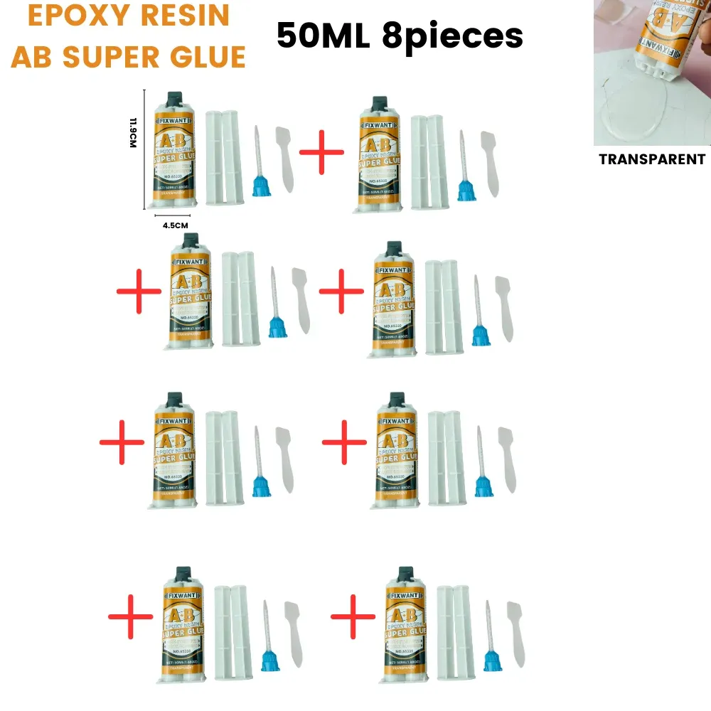 Colle époxy AB transparente 50 ml durcissement rapide