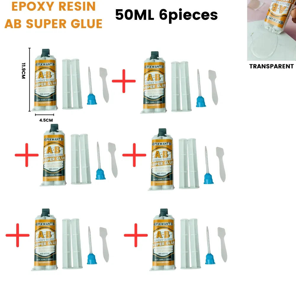 Colle époxy résine AB transparente 50 ml 1 à 8 pièces