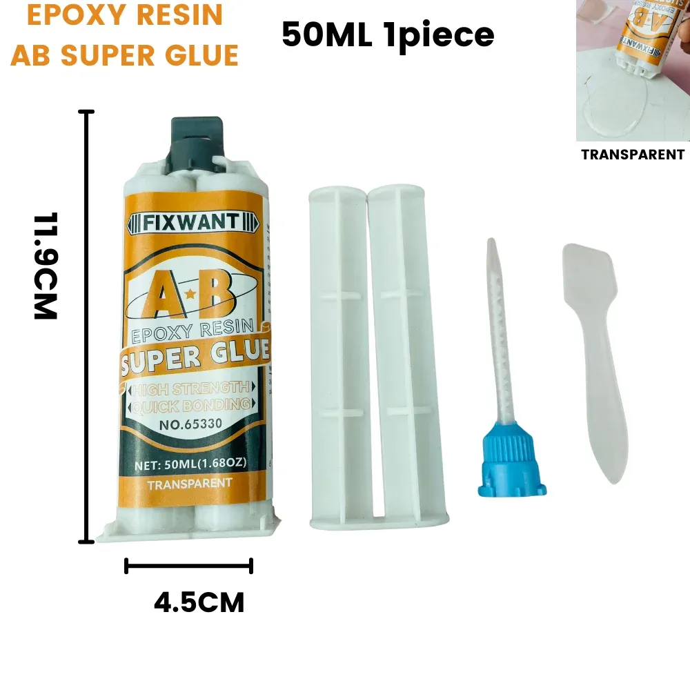 Colle époxy résine AB transparente 50 ml 1 à 8 pièces