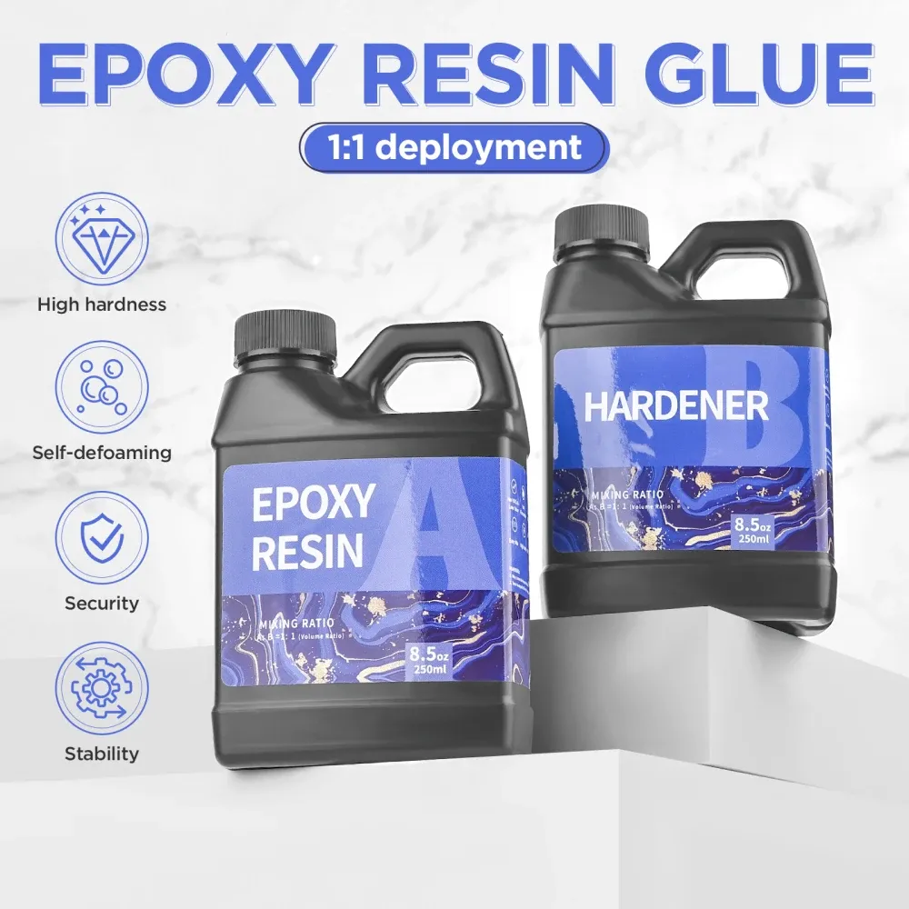 Colle résine époxy 250 ml à 500 ml cristal