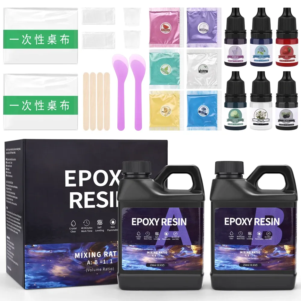Colle résine époxy 250 ml à 500 ml cristal
