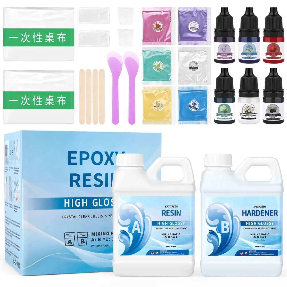 Colle résine époxy 250 ml à 500 ml cristal