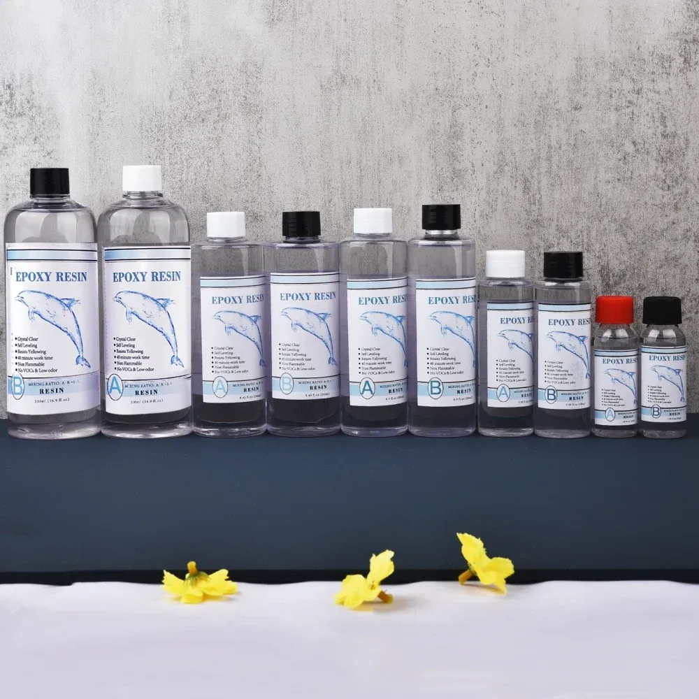 Colle résine époxy transparente 1:1 50 à 250 ml pour bijoux
