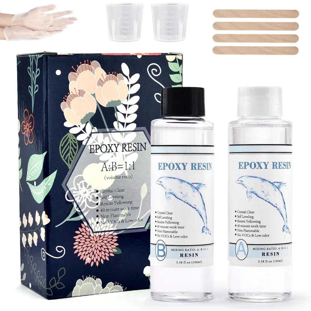 Colle résine époxy transparente 1:1 50 à 250 ml pour bijoux