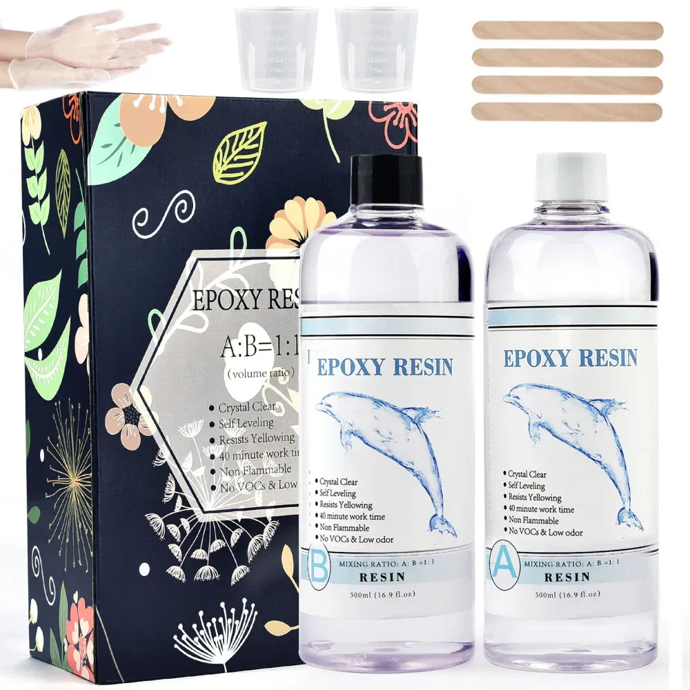 Colle résine époxy transparente 1:1 50 à 250 ml pour bijoux