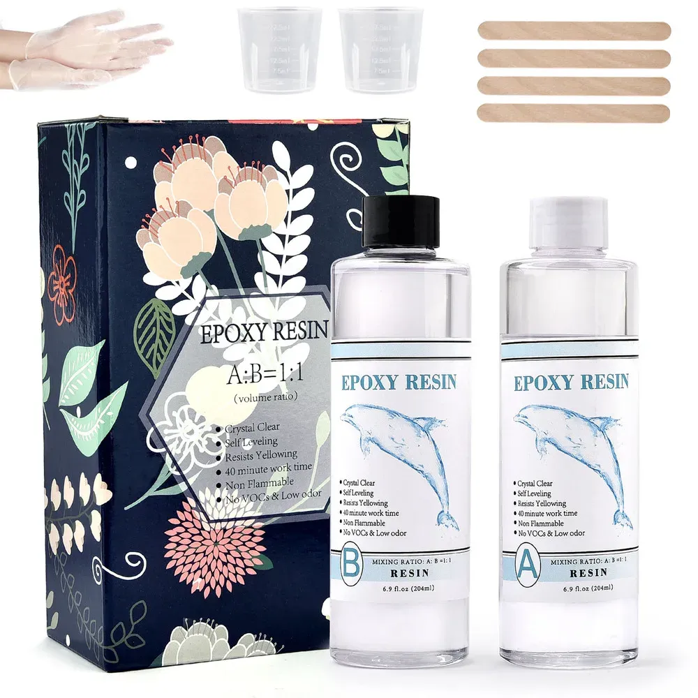 Colle résine époxy transparente 1:1 50 à 250 ml pour bijoux