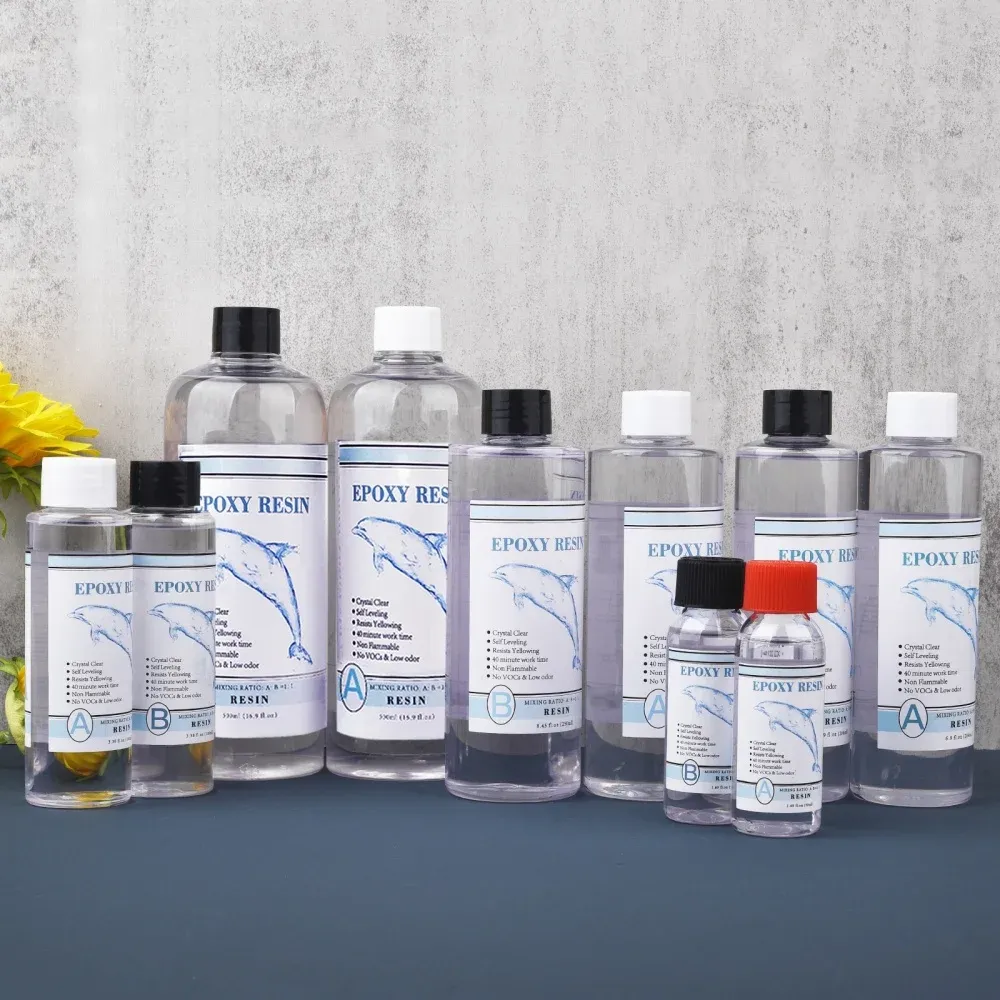 Colle résine époxy transparente 1:1 50 à 250 ml pour bijoux