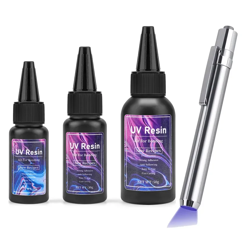 Colle résine époxy UV 20g à 50g séchage rapide dureté