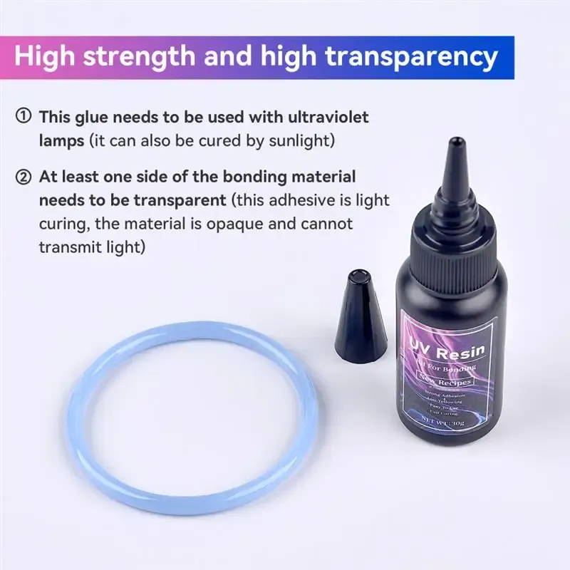 Colle résine époxy UV 20g à 50g séchage rapide dureté