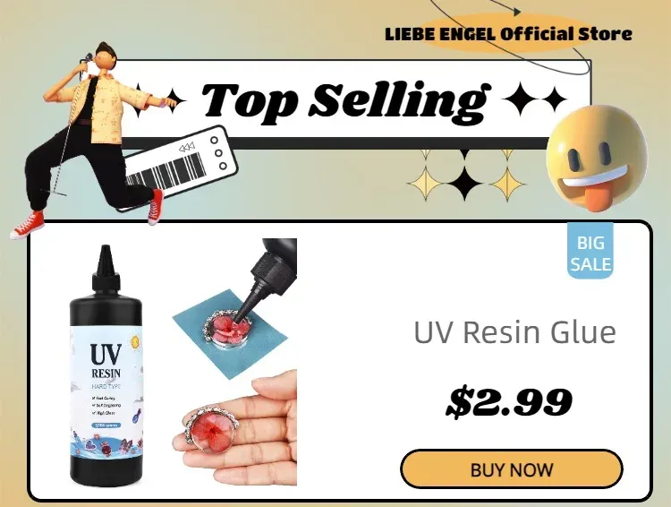 Colle résine UV 10 à 1000 g séchage rapide bijoux